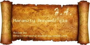 Haraszty Annamária névjegykártya
