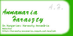 annamaria haraszty business card